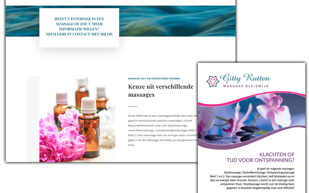 Flyer en website massagepraktijk